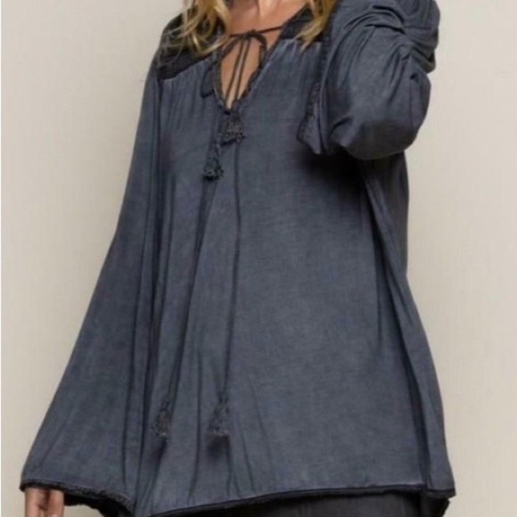 POL Boho long sleeve Relaxed top size S - Picture 2 of 5